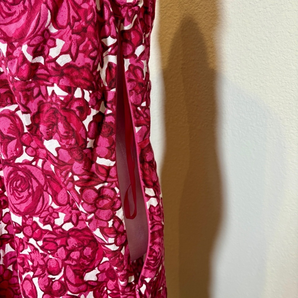 EAST Floral Linen A-Line Midi Dress Size 16 - Picture 5 of 8